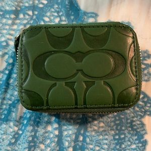 Coach Medicine Holder Green Leather